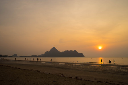 beautiful sunshine on the beach , Ao manoa ,Prachuap Khiri Khan Thailandの写真素材