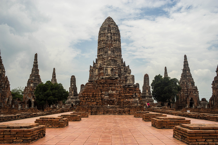 Wat Chai Wattanaram, Ayuthaya - Thailandの写真素材