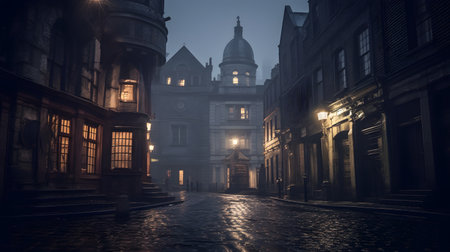 old town at nightの素材