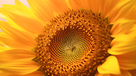 sunflower macro closeup on a light background, beautiful petalsの素材
