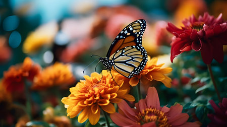 Butterfly on a flower. Selective focus. nature.の素材