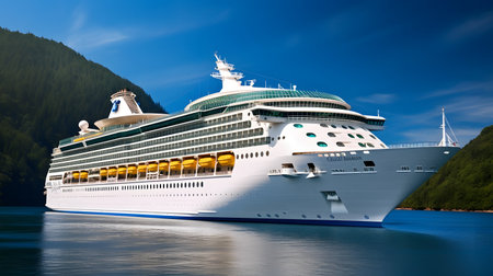 Nautical Luxury: A maritime cruise ship embodying grandeur and adventureの素材
