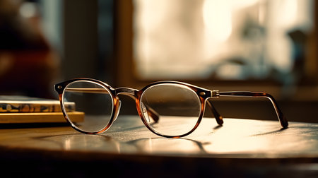 Glasses on a table in a cafe. Shallow depth of fieldの素材