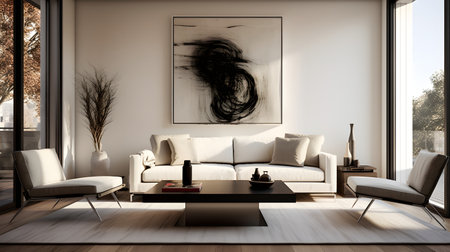 Modern bright interior's apartment living roomの素材