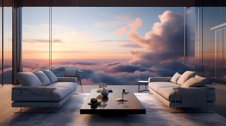 Above the Clouds: A breathtaking view from an apartment above the cloudsの素材