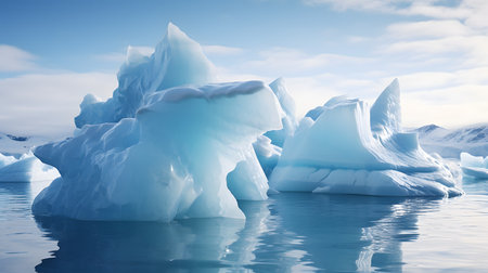 Unique Iceberg Forms: Showcasing rare and artistic shapes of icebergsの素材