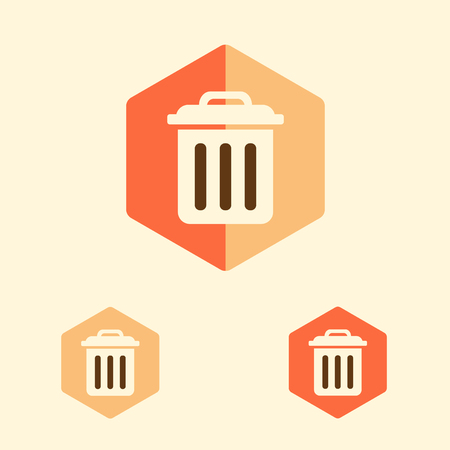 Delete icon in flat design style. Vector icon buttonのイラスト素材