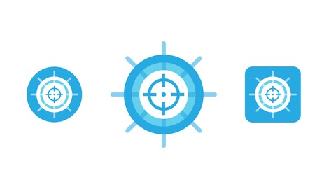 ship steer focus vector icon concept. logo templateのイラスト素材