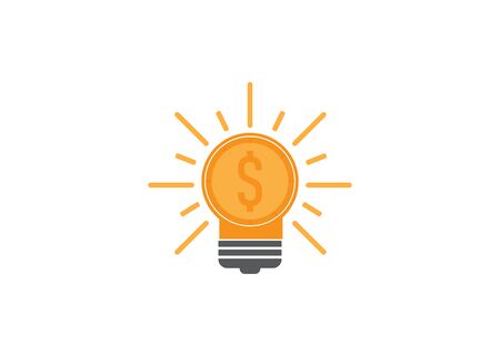 flat design style idea and money, symbolize financial idea, investment idea. vector ilustration. perfect for icon and design element.のイラスト素材