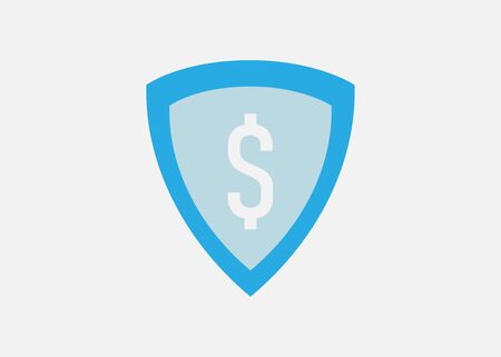 flat design style money and shield vector ilustration, symbolize financial security. perfect for...