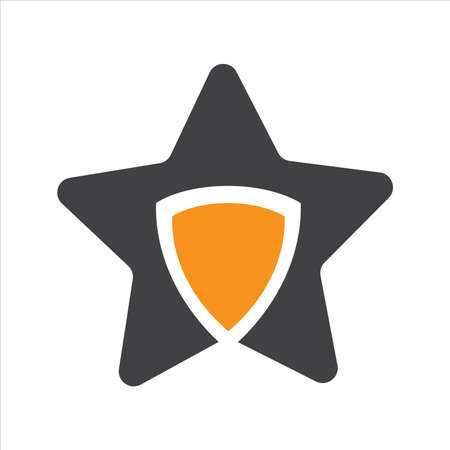 star securit shield icon concept. flat design style iconのイラスト素材