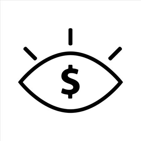 eyes icon vector. eyes with money icon. outline style iconのイラスト素材