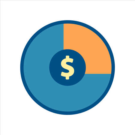 financial diagram icon vector. flat design style icon vector conceptのイラスト素材