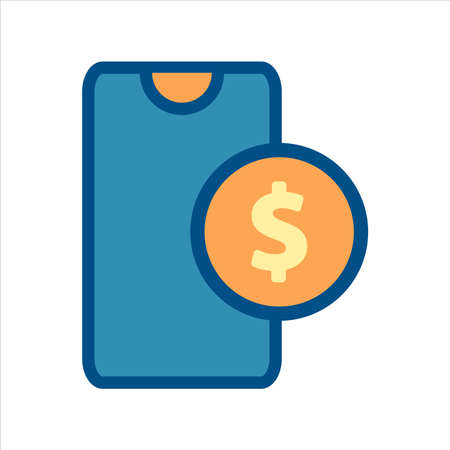 smartphone icon vector. smartphone with money icon .flat design style icon vector conceptのイラスト素材