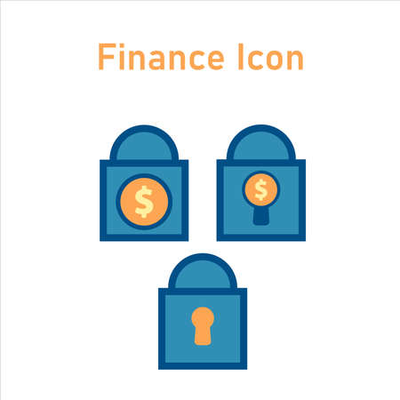 security lock icon vector. security lock with money icon .flat design style icon vector conceptのイラスト素材