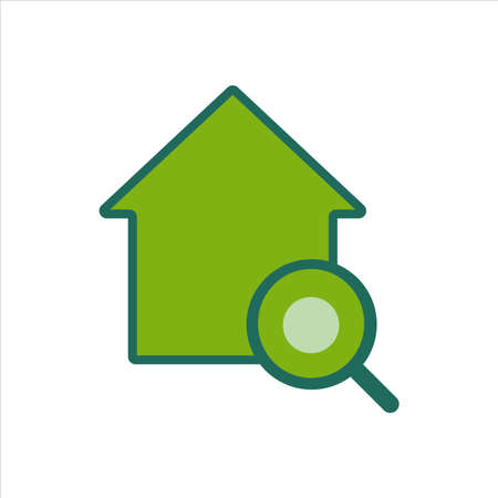 home icon. home icon with search . home icon concept for mobile and web design, design element. home icon illustration.のイラスト素材