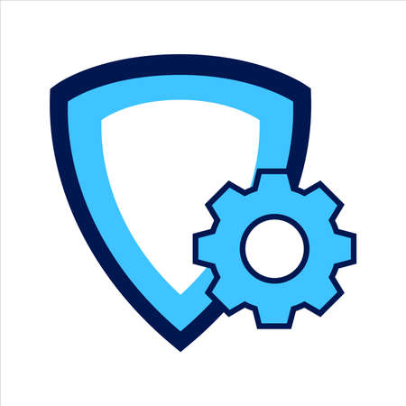 setting icon. setting with security shield symbol. Concept of security adjustment. Vector illustration, vector icon concept.のイラスト素材