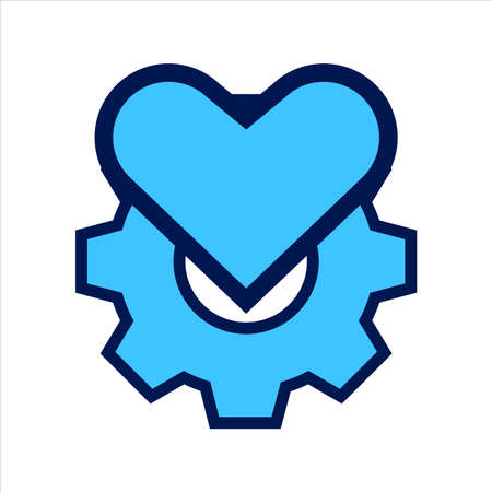 setting icon. setting with heart love symbol. Concept of health setting . Vector illustration, vector icon concept.のイラスト素材