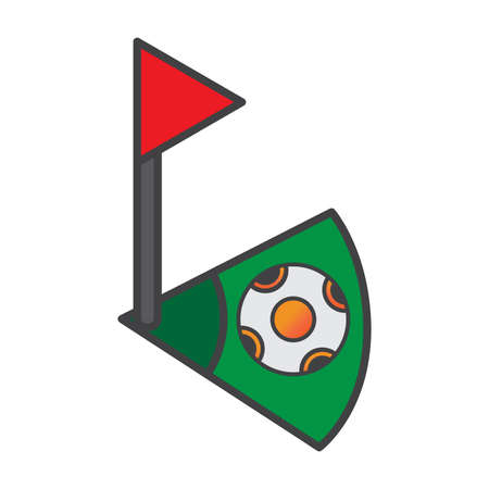 corner kick ilustration design. corner kick icon isolated on white background. ready use vector.のイラスト素材