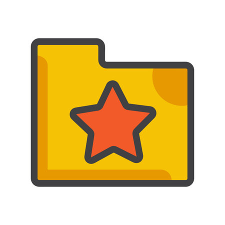 file folder with star icon. file folder illustration. Flat vector icon. can use for, icon design element,ui, web, app.のイラスト素材