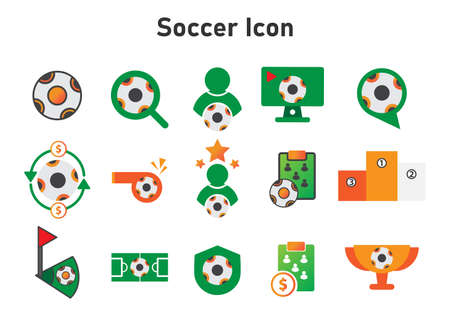 soccer icon. soccer illustration. Flat vector icon. can use for, icon design element,ui, web, app.のイラスト素材