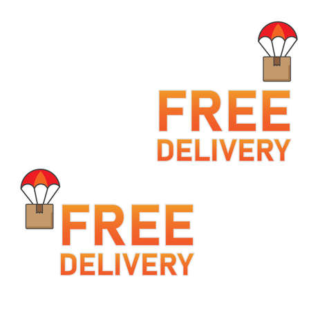 free delivery illustration. package delivery illustration. Flat vector icon conceptのイラスト素材