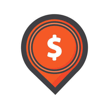 location illustration. location with money icon. can use for, icon design element,ui, web, app.のイラスト素材