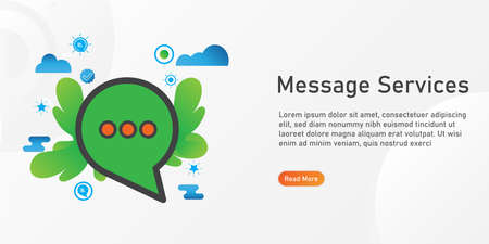 message Landing page template. creative website template designs. Vector illustration.のイラスト素材