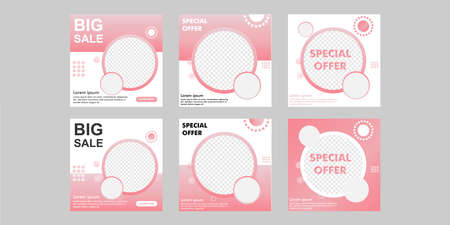 social media post design. ready use vector design template.のイラスト素材