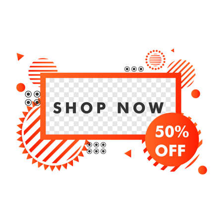 abstract social media banner template. promotion banner. ready use vector design template.のイラスト素材