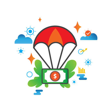 money illustration. Flat vector icon. can use for, icon design element,ui, web, app.のイラスト素材