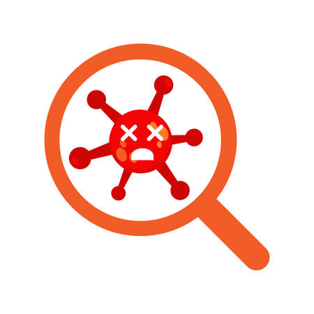 virus illustration design. pandemic virus search. virus warning illustration design. on white backgroundのイラスト素材