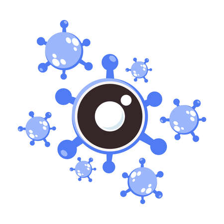 eye shaped virus illustration as symbol of eye disease. eye health illustration concept for world...