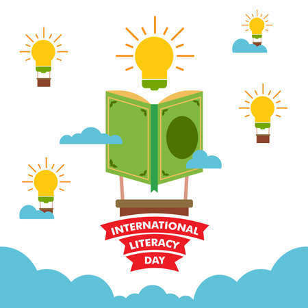 international literacy day illustration. book illustration design conceptのイラスト素材