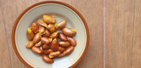 lai fruits seed, lai fruits is tropical fruits from kalimantan indonesiaの写真素材