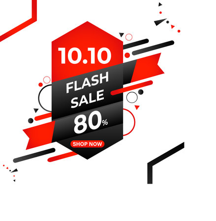 black and red flash sale promotion badges . promotion badgesのイラスト素材