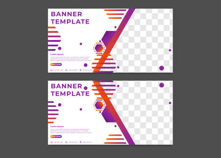 modern hexagonal gradient business banner templateのイラスト素材