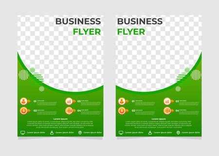 simple modern business flyer design template with round shapes.のイラスト素材