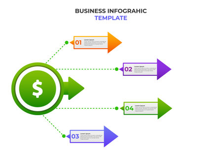 simple modern gradient business infographic design template.のイラスト素材