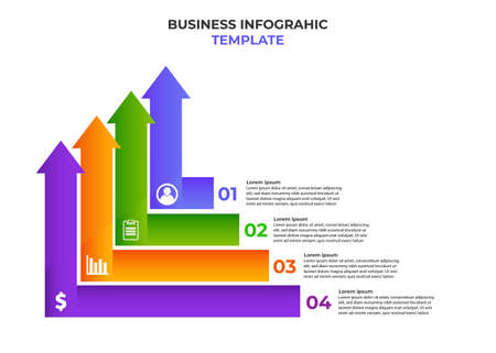 simple modern gradient business infographic design template.のイラスト素材