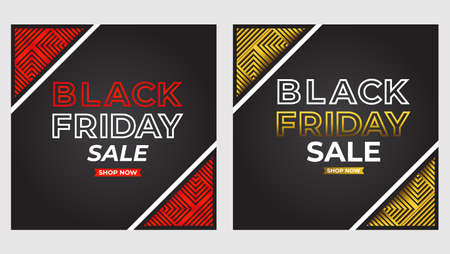 set of black friday sale social media post promotion design template.のイラスト素材