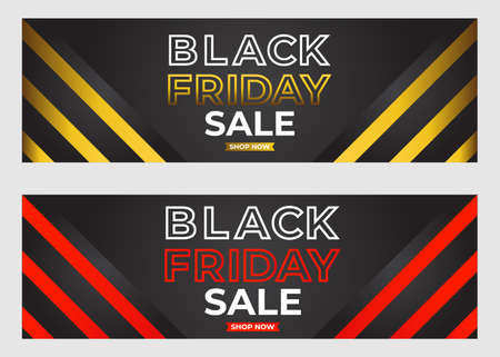 set of black friday sale promotion banners design template.のイラスト素材