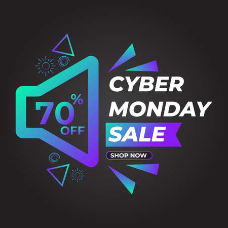 bright gradient cyber monday social media post promotion designのイラスト素材
