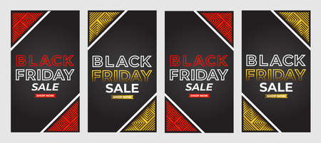 black friday sale social media stories promotion collection designのイラスト素材