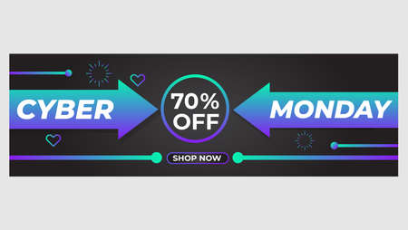 bright gradient cyber monday sale promotion banner designのイラスト素材