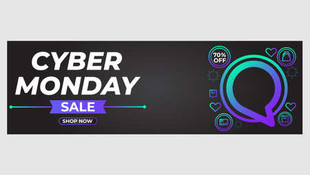 bright gradient cyber monday sale promotion banner designのイラスト素材
