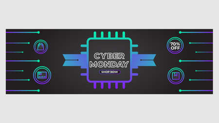 bright gradient cyber monday sale promotion banner designのイラスト素材