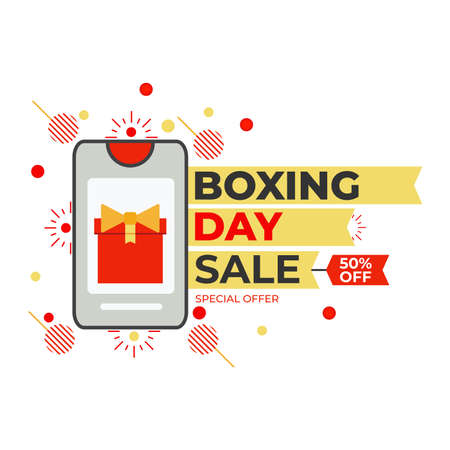 boxing day sale promotion social media post design templateのイラスト素材