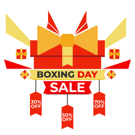 boxing day sale promotion social media post design templateのイラスト素材