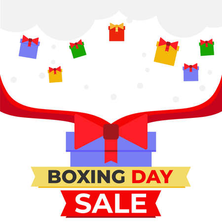 boxing day sale promotion social media post design templateのイラスト素材